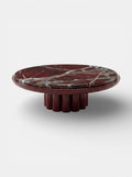 Luxury Edoni furniture piece in bordeaux lacquer with Rosso Levanto red marble - MARBERA Italian design