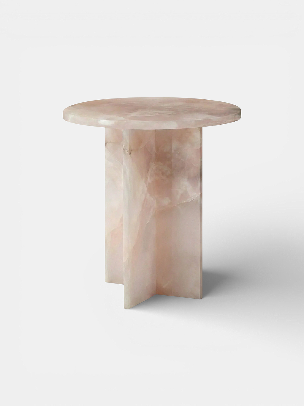 Premium Rosie table in pink onyx marble with translucent properties - handcrafted Italian luxury furniture