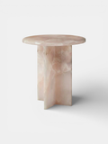 Premium Rosie table in pink onyx marble with translucent properties - handcrafted Italian luxury furniture