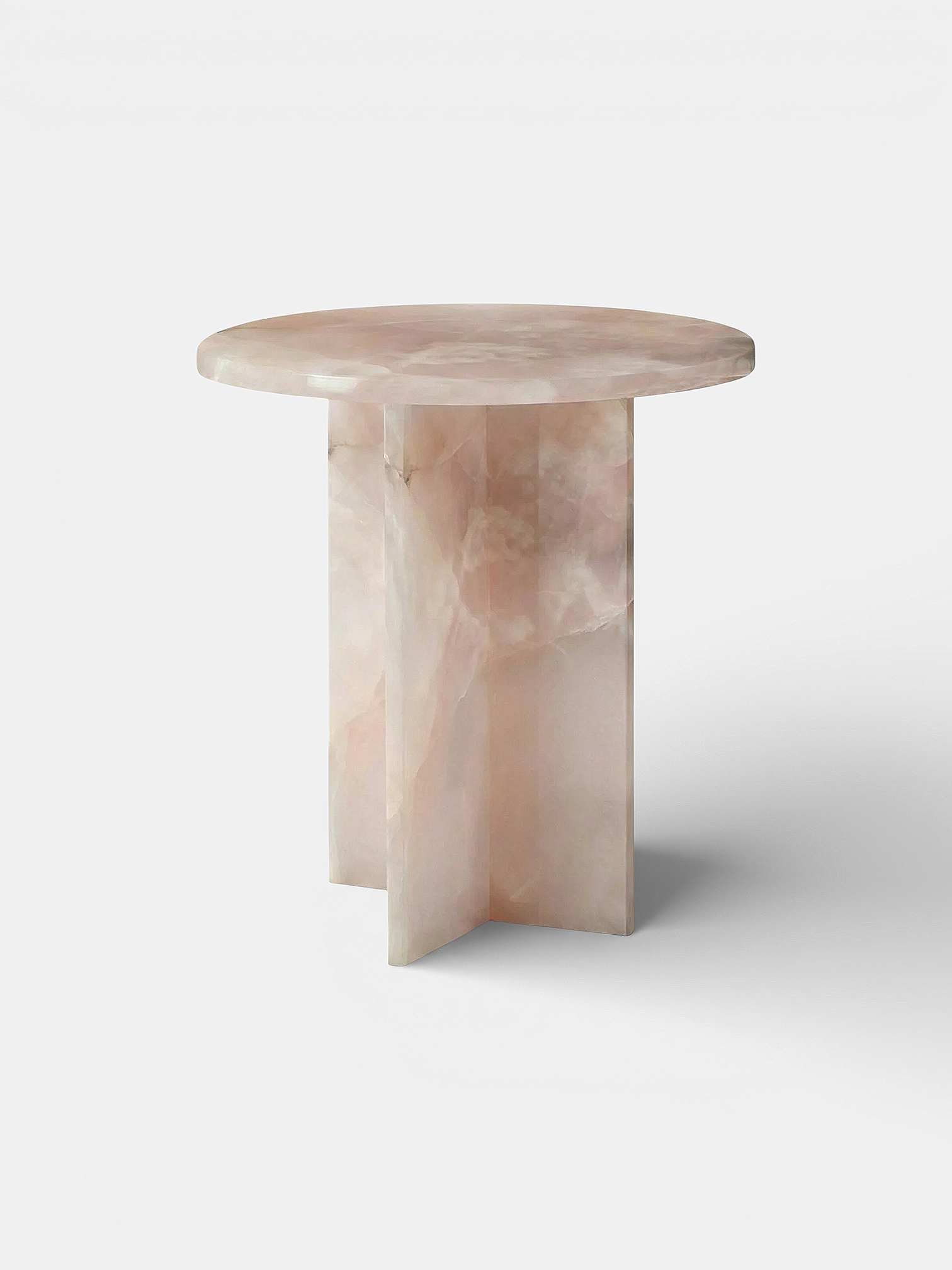 Premium Rosie table in pink onyx marble with translucent properties - handcrafted Italian luxury furniture