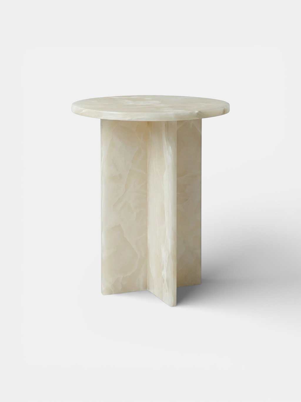 Luxurious Rosie table in pure white onyx marble with translucent finish - premium Italian crafted furniture