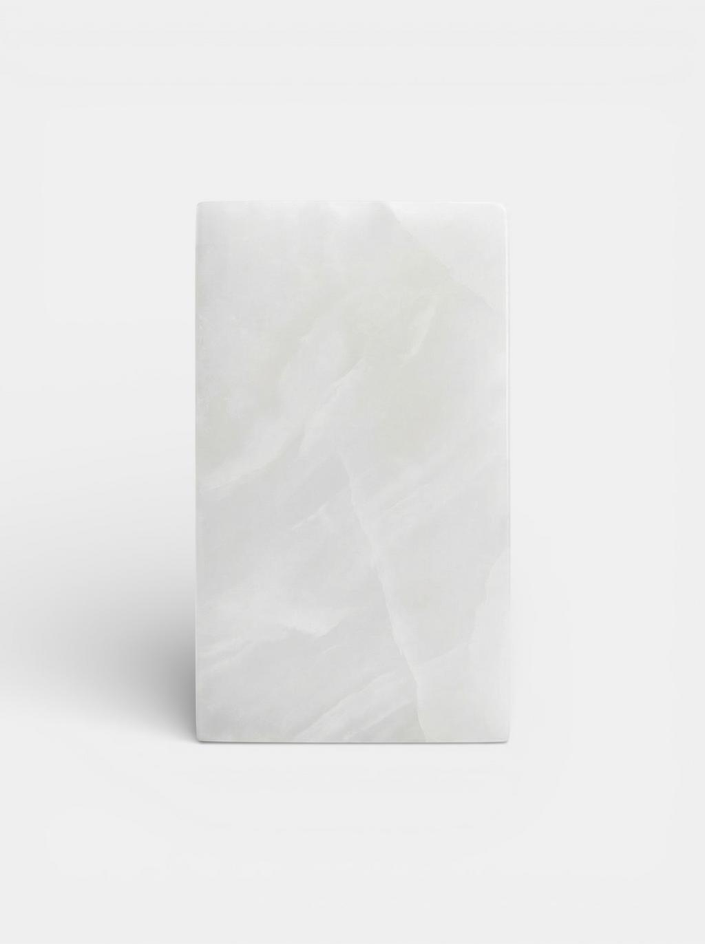 MARBERA white onyx plinth display stand - minimalist Italian luxury marble furniture main view