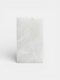 MARBERA white onyx plinth display stand - minimalist Italian luxury marble furniture main view