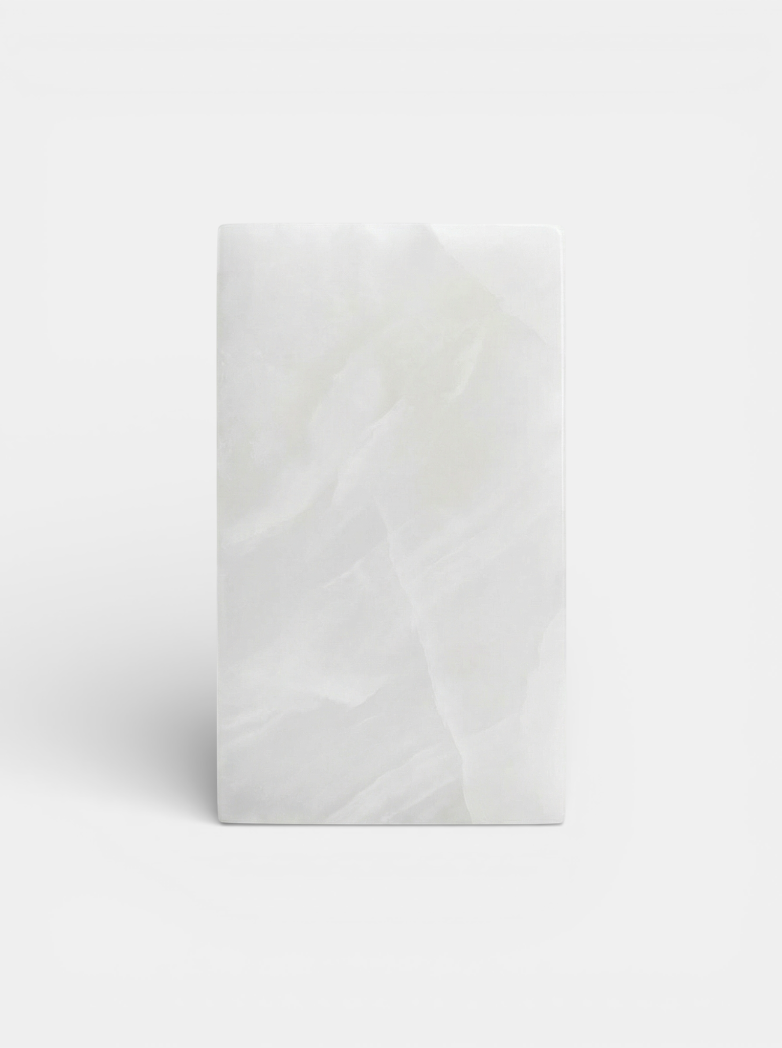 MARBERA white onyx plinth display stand - minimalist Italian luxury marble furniture main view