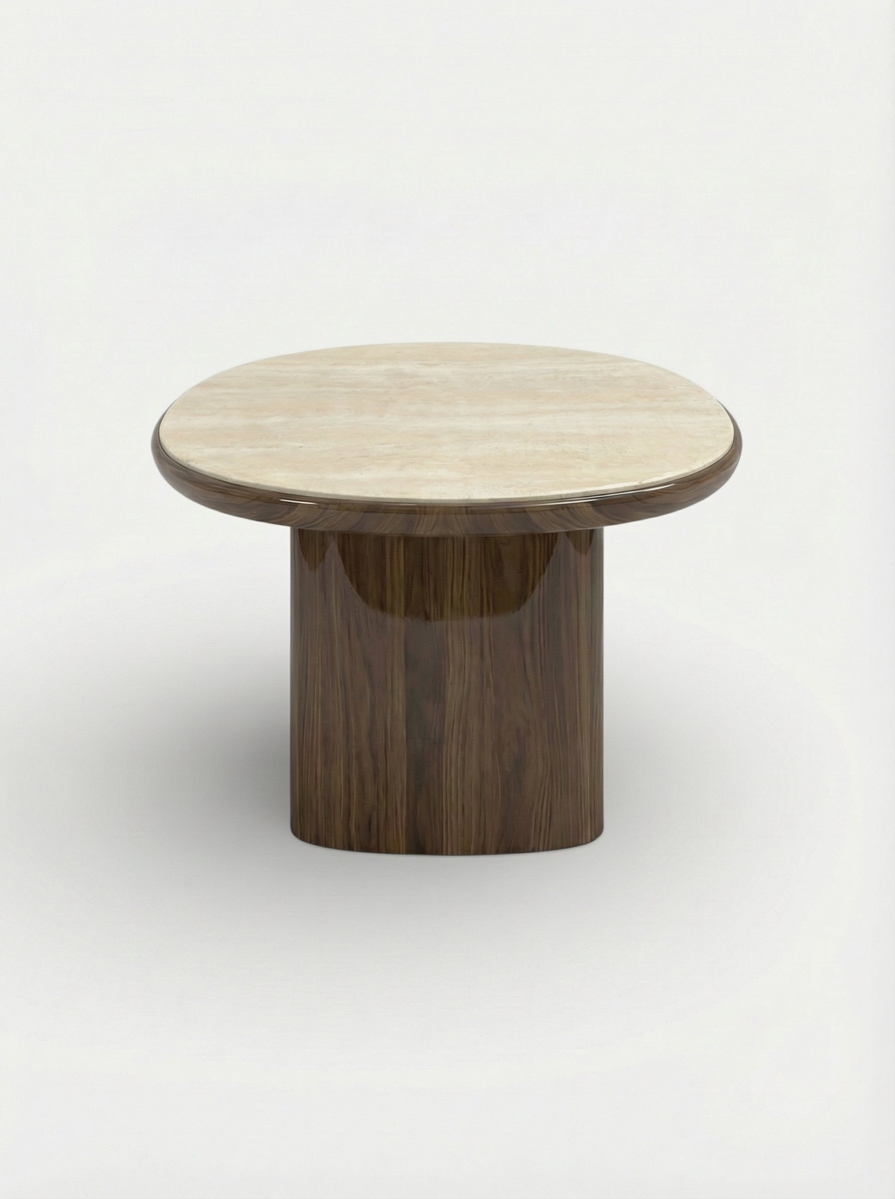 Carla dining table wood travertine interior view - Italian luxury furniture in modern setting