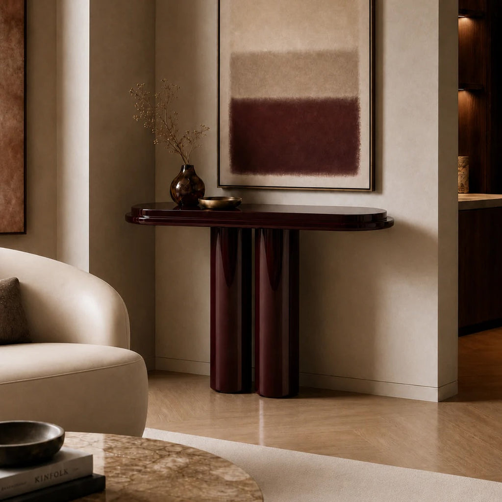 Ida Bordeaux Lacquered Console