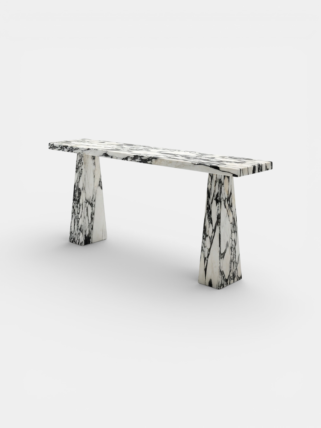 Uma Calacatta Viola console 3D rendering - Italian luxury marble furniture with purple stone veining
