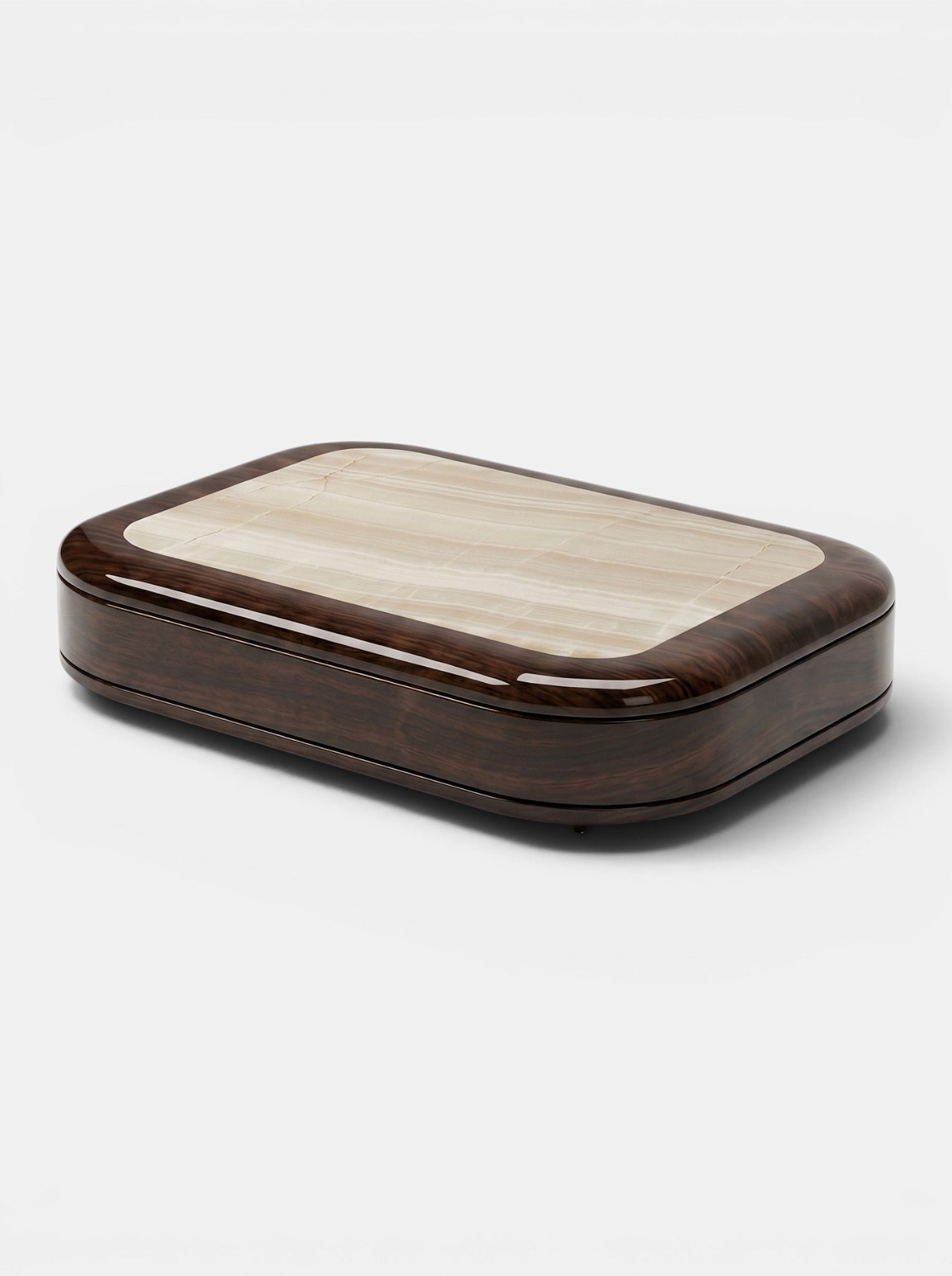 Abi Glossy Wood And Ivory Onyx