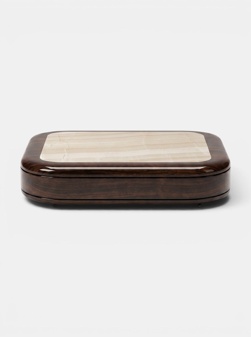 Abi Glossy Wood And Ivory Onyx