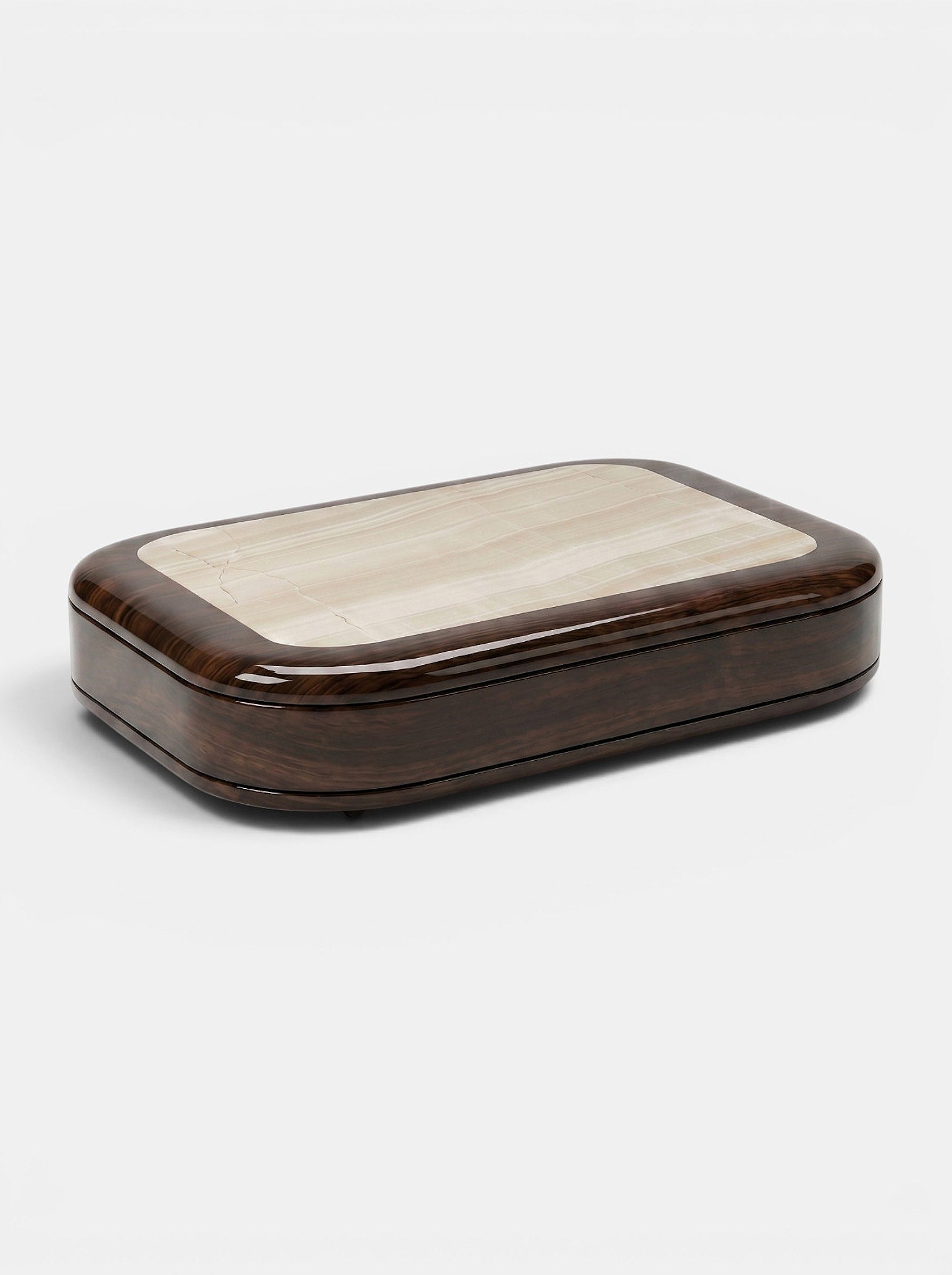 Abi Glossy Wood And Ivory Onyx