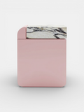MARBERA Amo pink and Calacatta Viola marble storage table, Italian luxury modern furniture piece