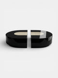 Baci Capsule table in Black and Ivory Onyx marble - Italian luxury furniture with contrasting stones