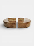 Baci Capsule table in Burl Wood and Honey Onyx - Italian luxury furniture with warm natural materials