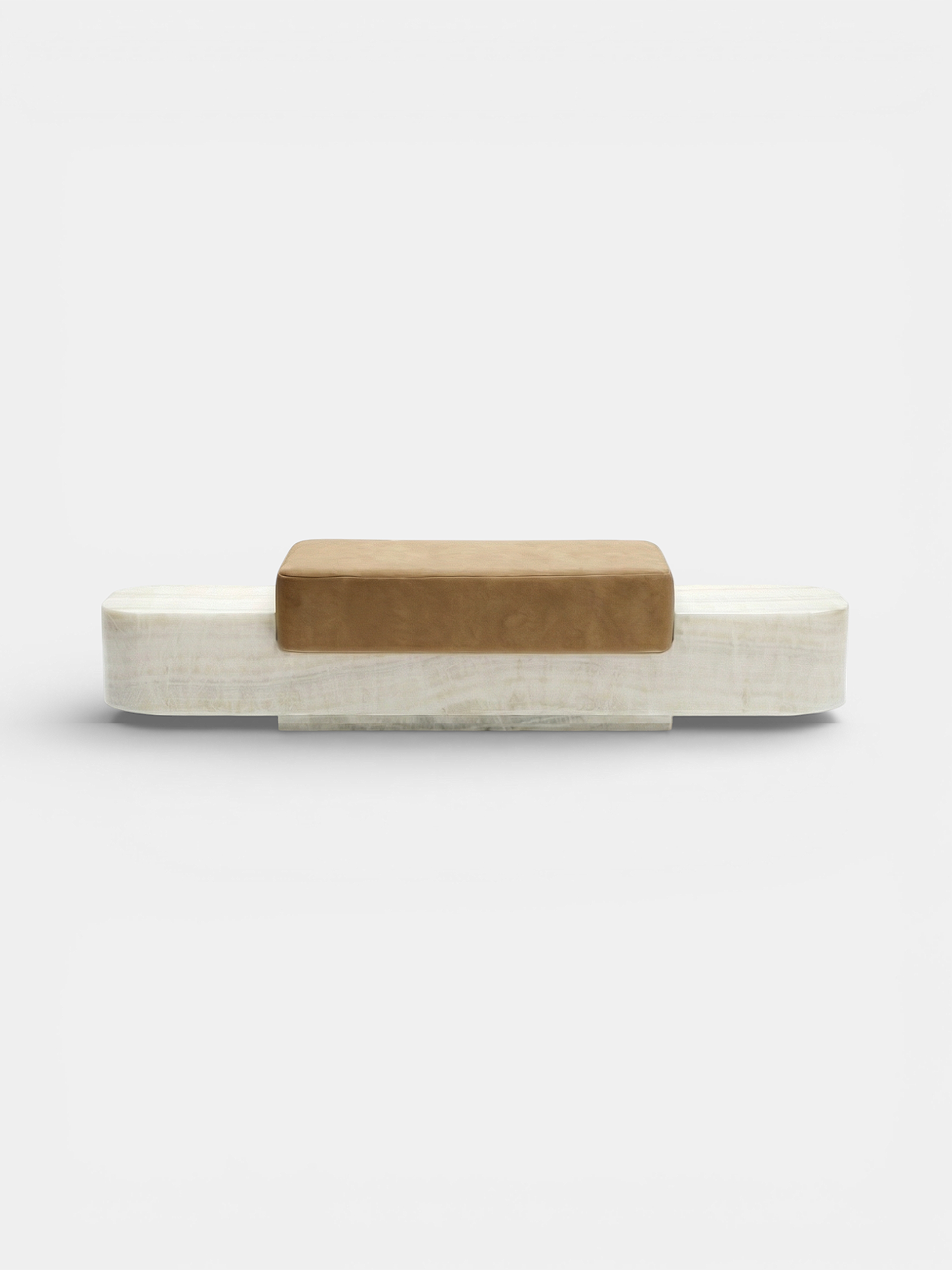 Ran luxury marble bench back view - premium Italian crafted seating furniture with natural stone