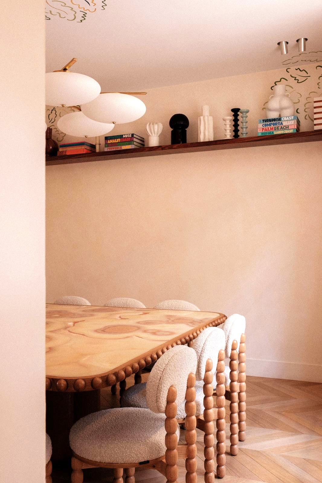Biscuit dining table design showcase - sixties onyx and oak Italian craftsmanship and elegance