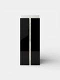 Como Plinth Black Glossy Wood and White Onyx