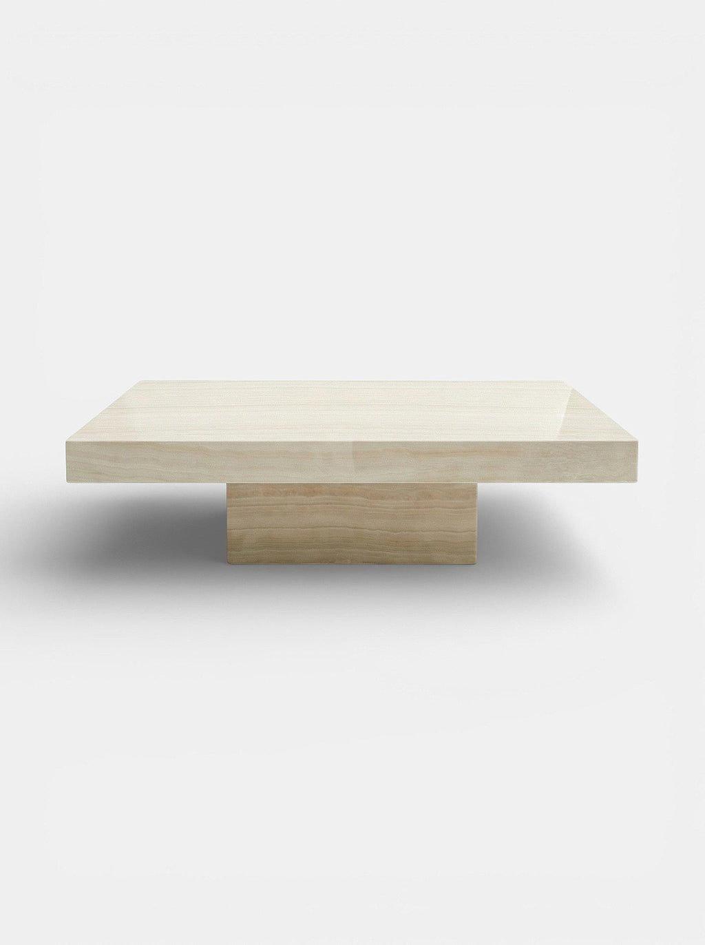 Cara coffee table in vanilla onyx - Italian luxury furniture with cream translucent stone