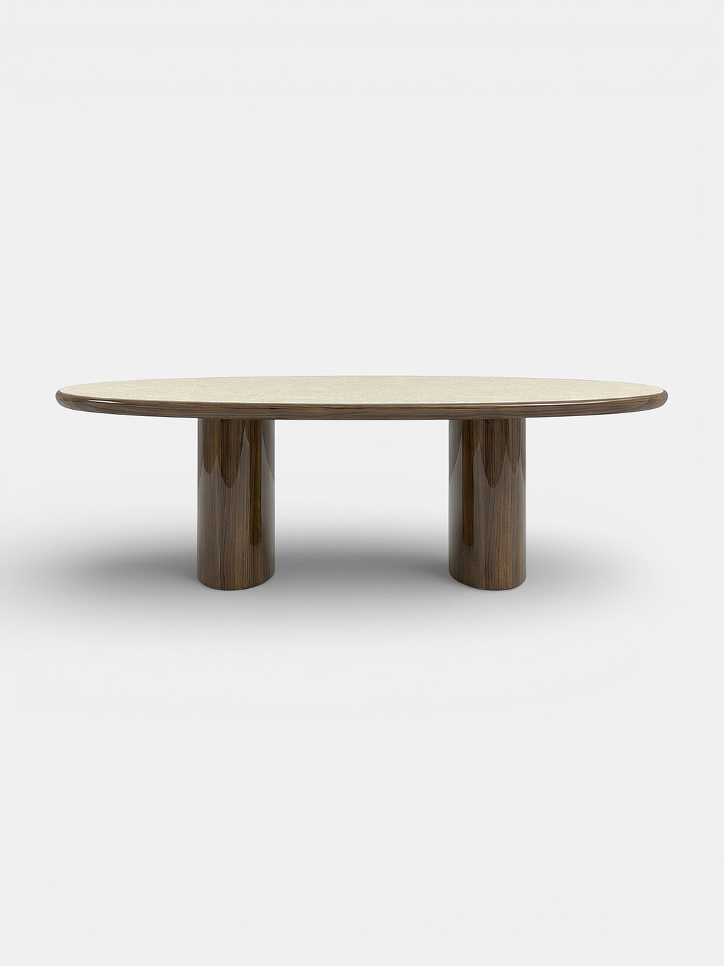 Carla dining table wood and travertine - Italian luxury furniture with natural stone and wood