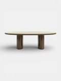 Carla dining table wood and travertine - Italian luxury furniture with natural stone and wood