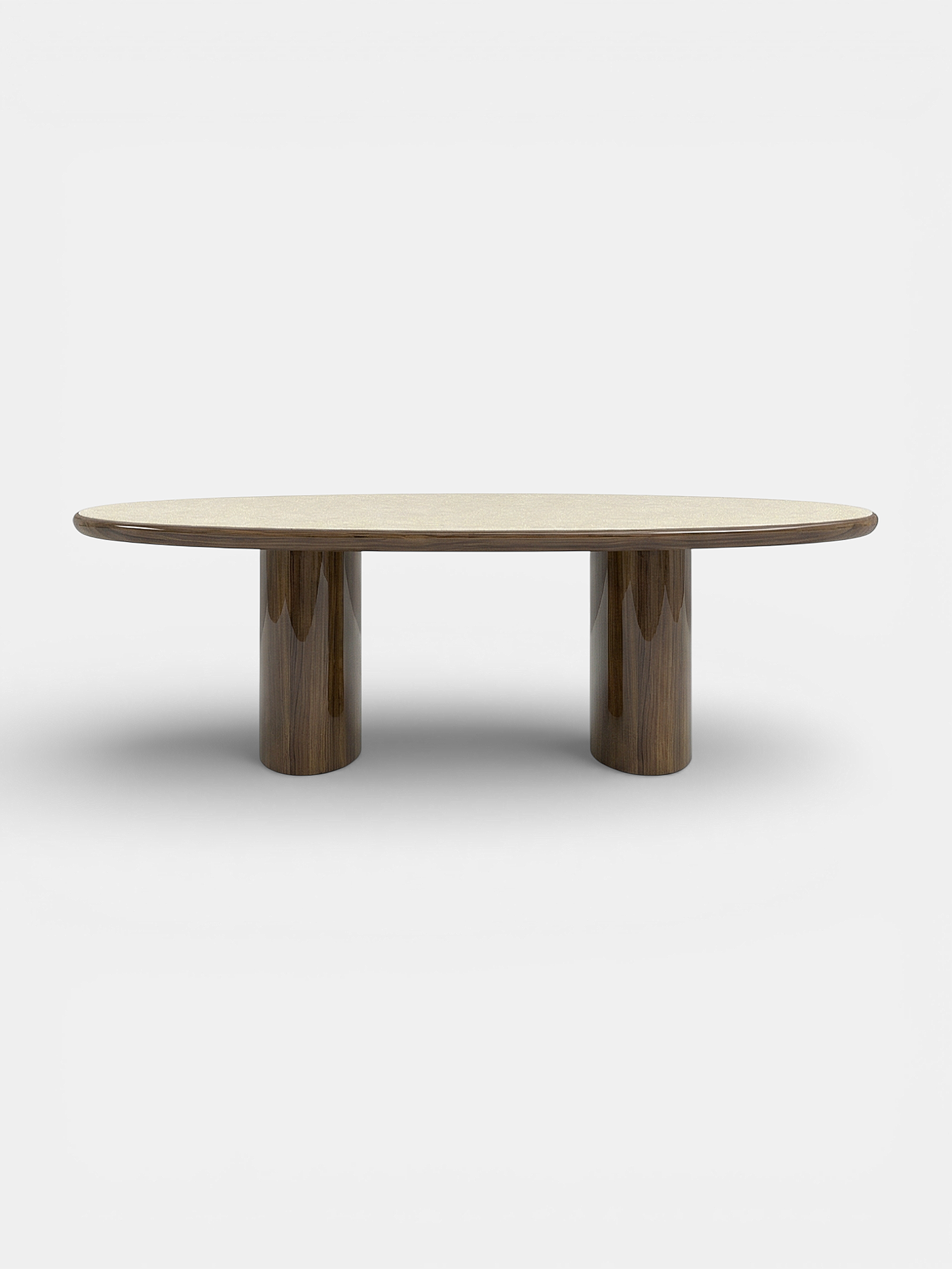 Carla dining table wood and travertine - Italian luxury furniture with natural stone and wood