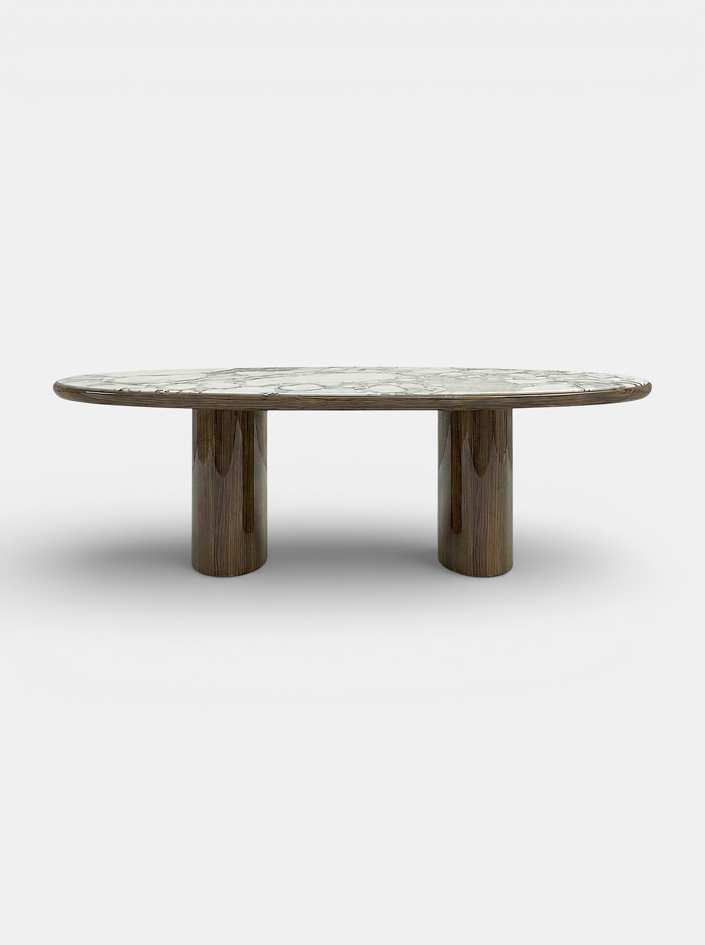 Carla dining table wood and Arabescato marble - Italian luxury furniture mixed materials design