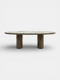 Carla dining table wood and Arabescato marble - Italian luxury furniture mixed materials design