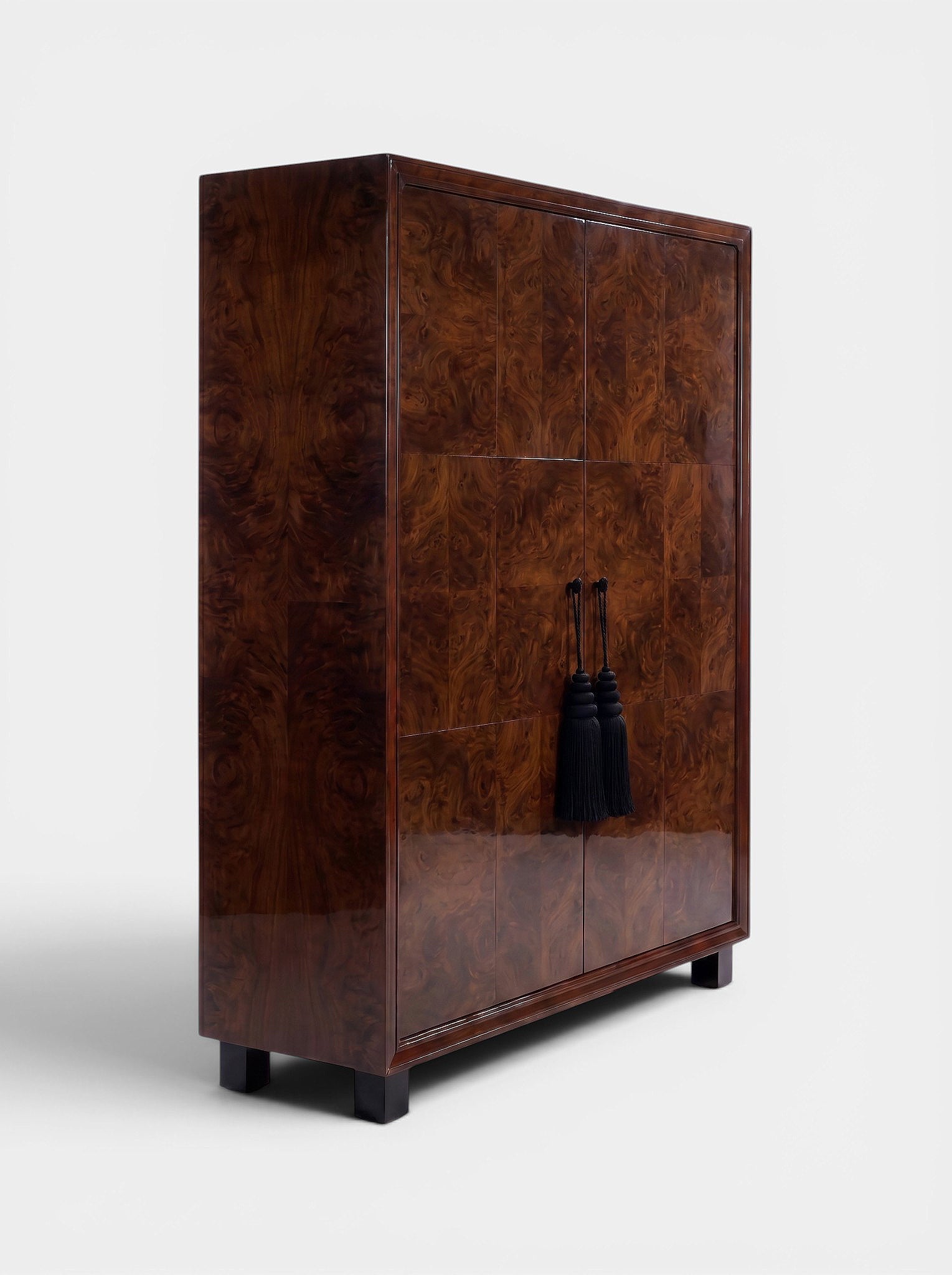 Emilie Dark Burl Wood Storage
