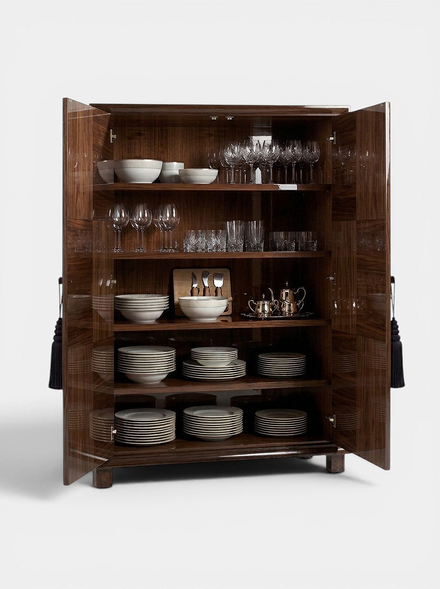 Emilie Dark Burl Wood Storage