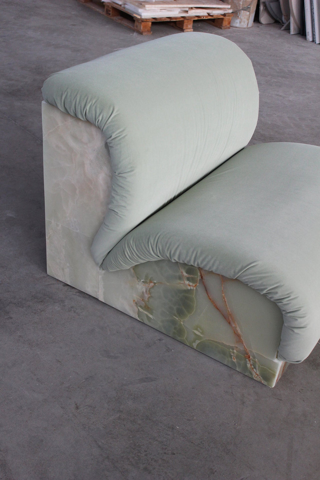 MARBERA MV000 Italian luxury chair - detailed view showing premium marble and material craftsmanship