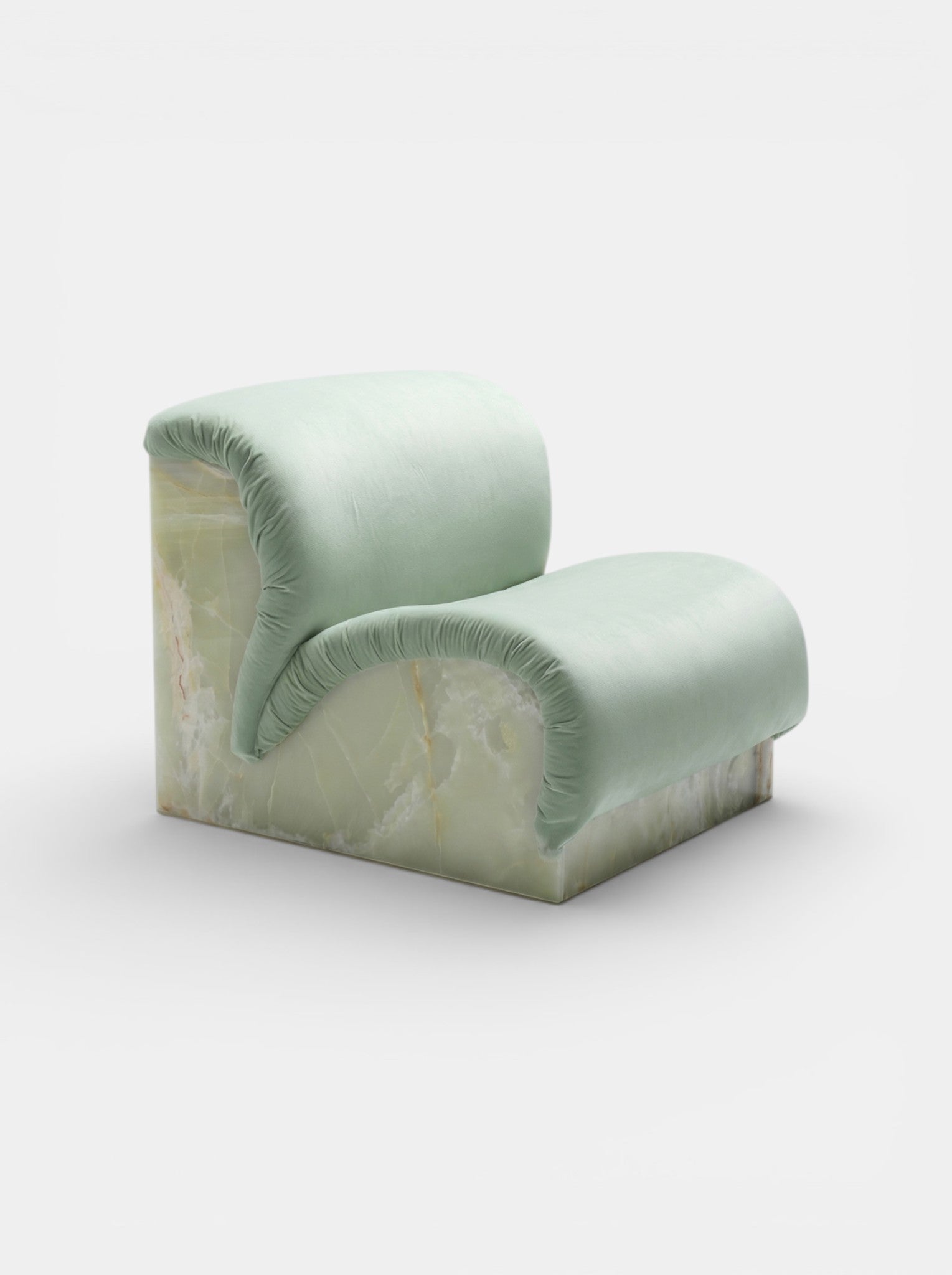 MARBERA MV000 luxury chair - three quarter right view Italian marble and premium material design