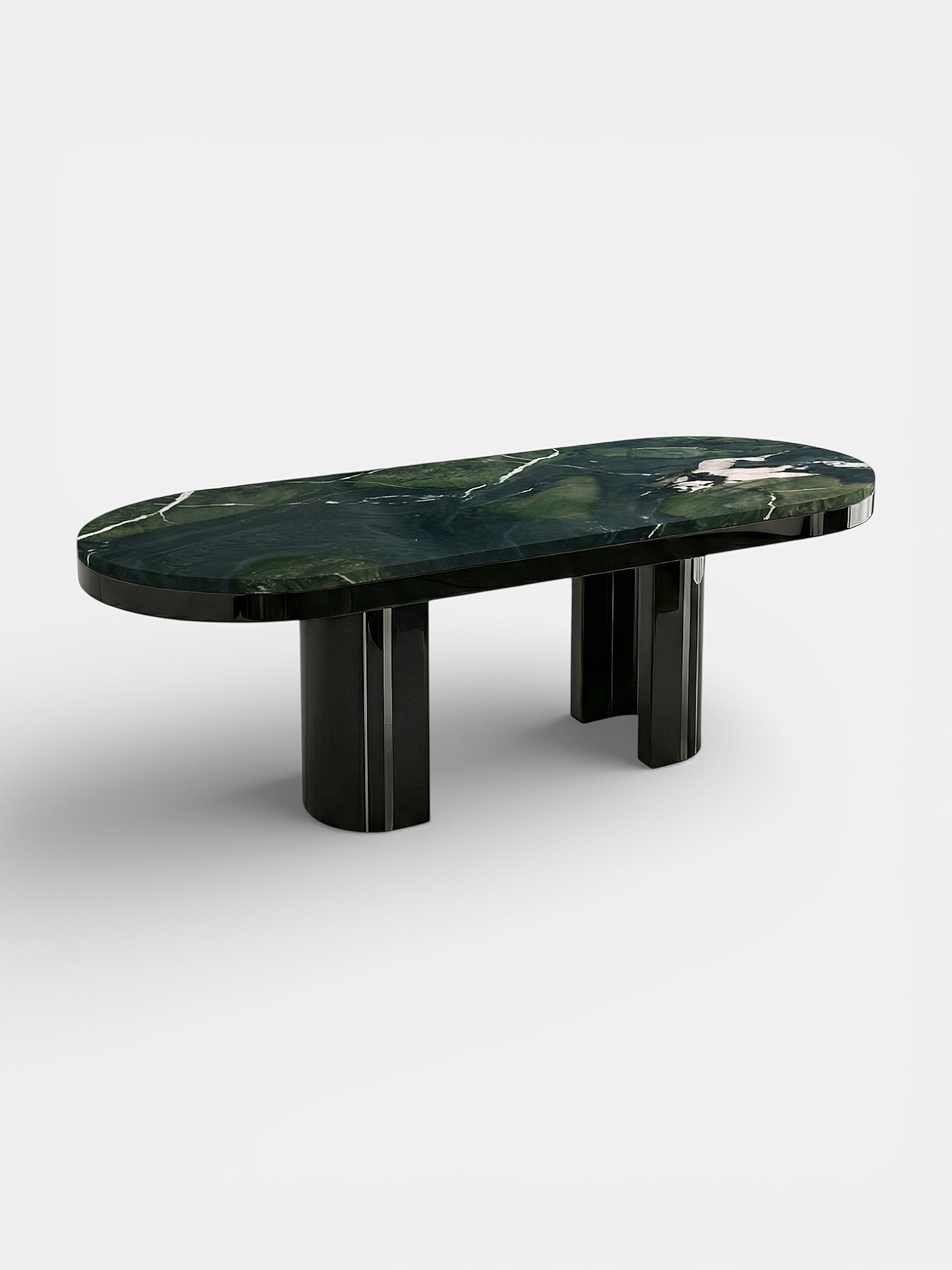 Gio black and avocado marble dining table Italian crafted luxury furniture elegant contemporary style