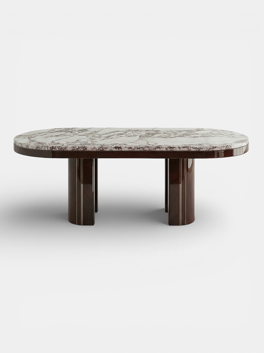 Gio brown Calacatta Viola marble dining table Italian luxury furniture contemporary elegant design