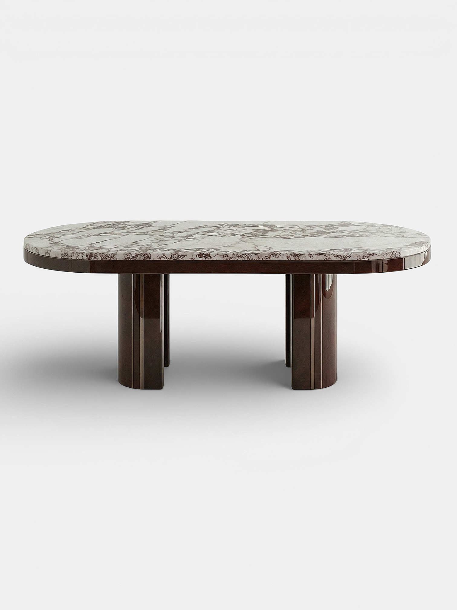Gio brown Calacatta Viola marble dining table Italian luxury furniture contemporary elegant design