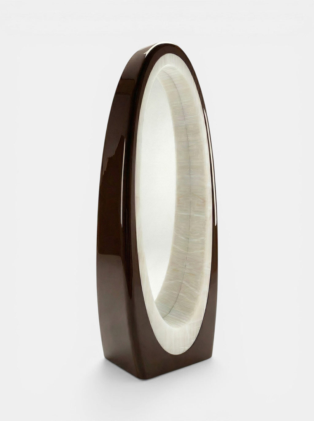 Harch Brown And White Onyx Mirror