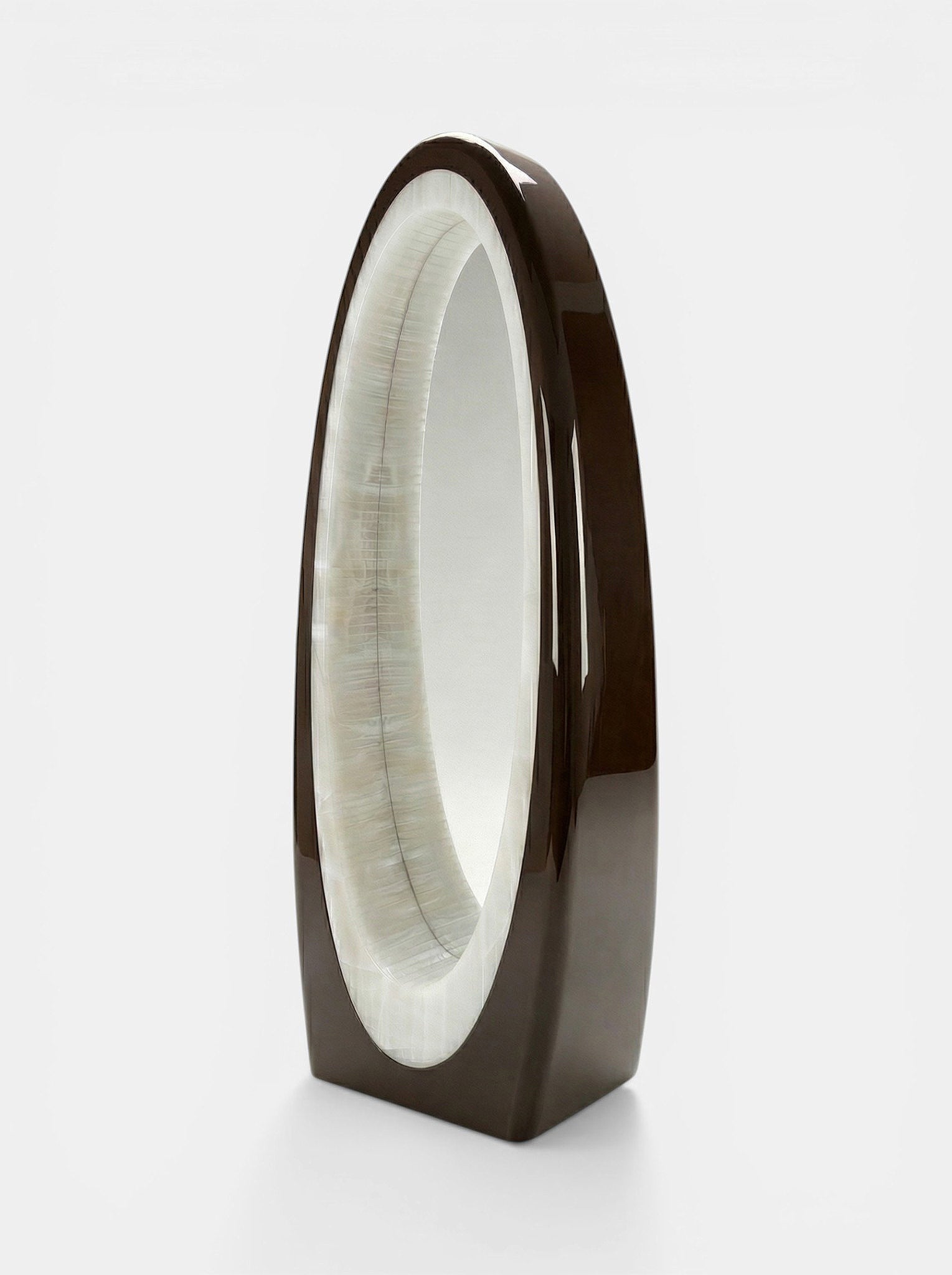 Harch Brown And White Onyx Mirror