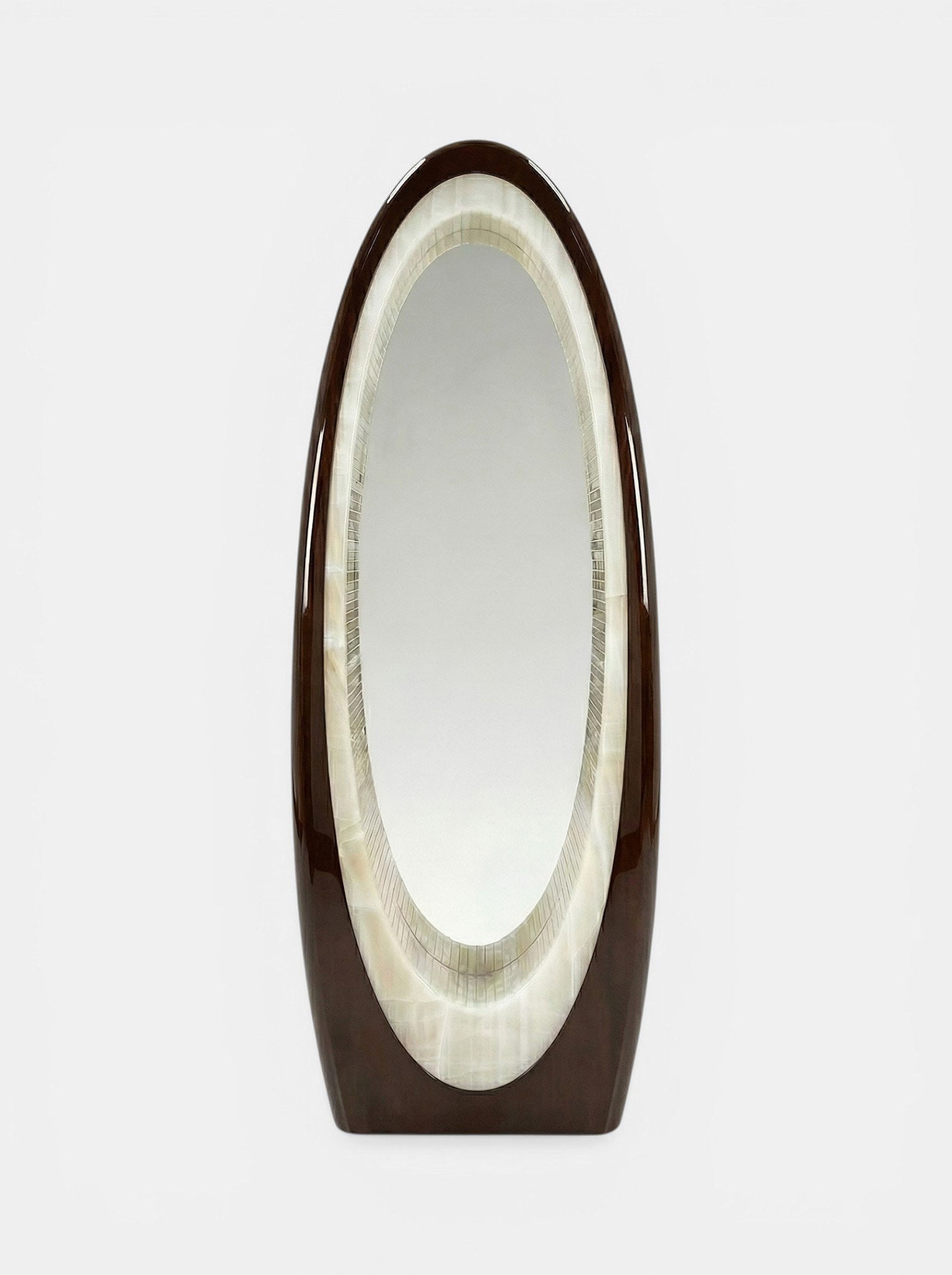 Harch Brown And White Onyx Mirror