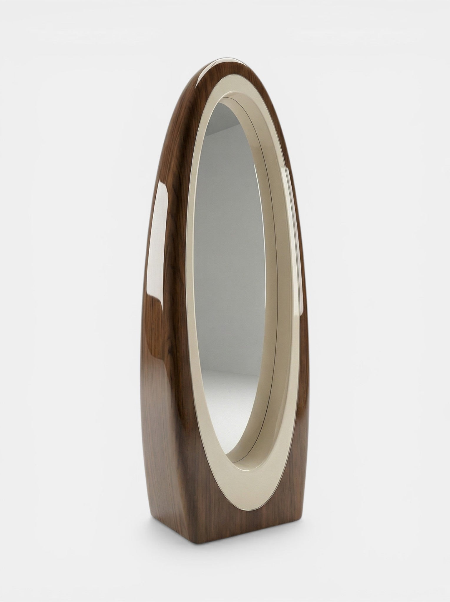 Harch Wooden And Off-White Mirror