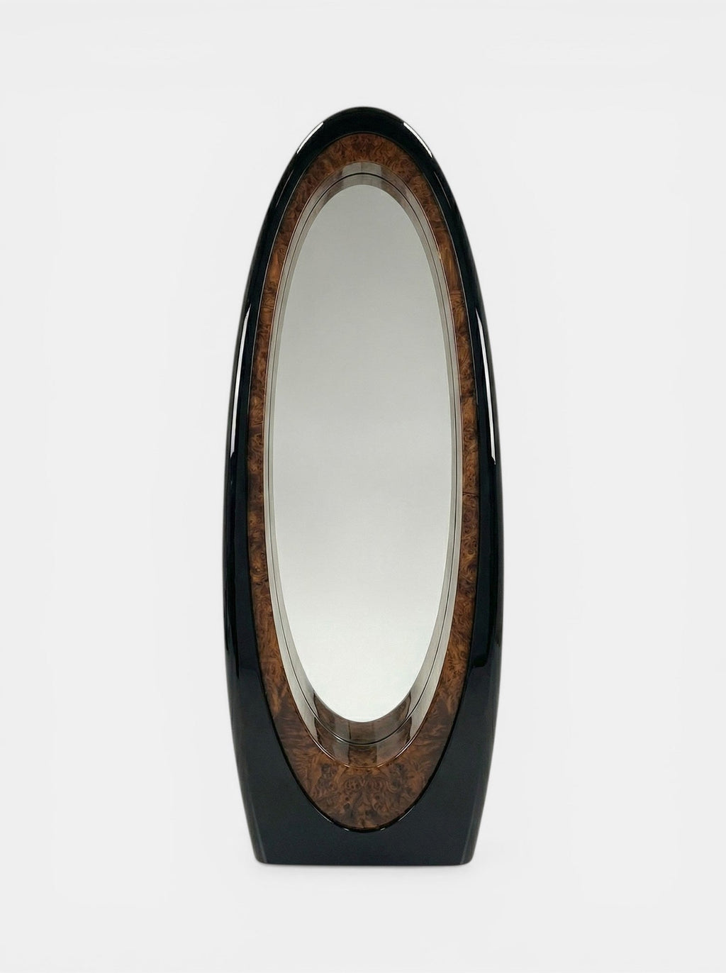 Harch Black And Burl Wood Mirror