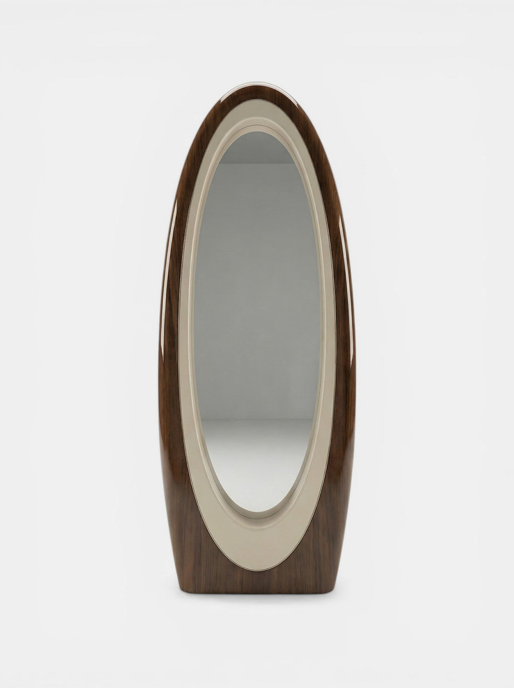 Harch Wooden And Off-White Mirror