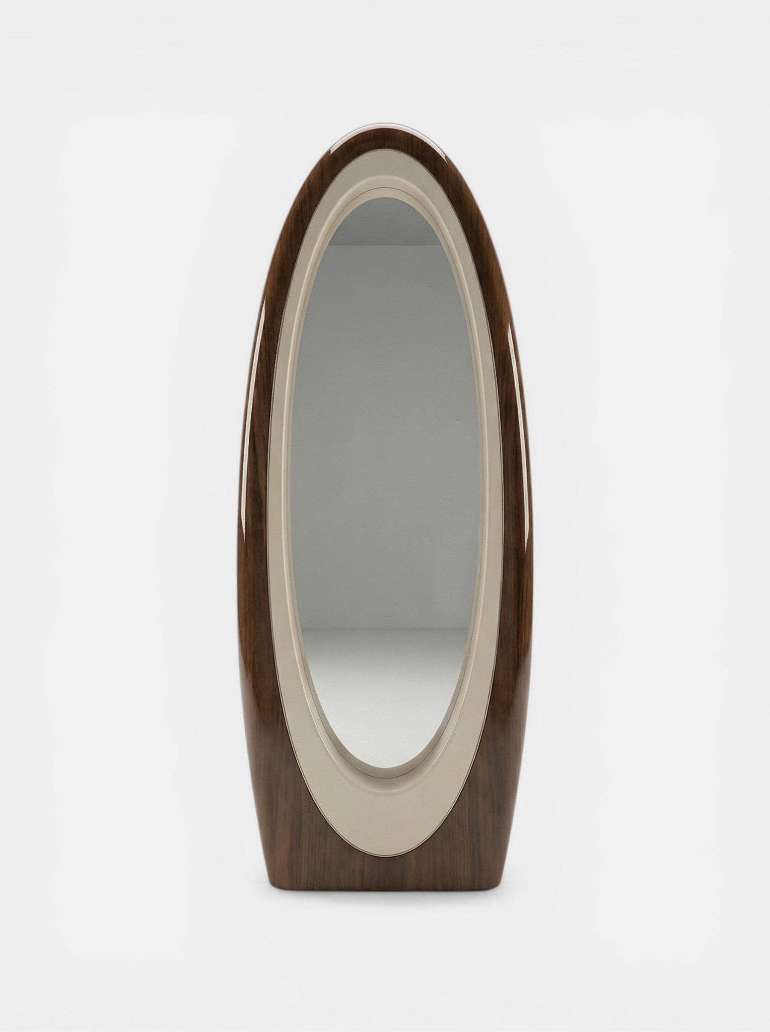 Harch Wooden And Off-White Mirror