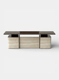 Holly ivory onyx and wood desk - luxury Italian marble and wood executive furniture design