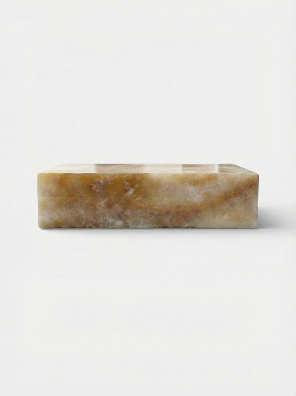 Honey onyx bubble gum coffee table - Italian luxury marble furniture with organic curved design