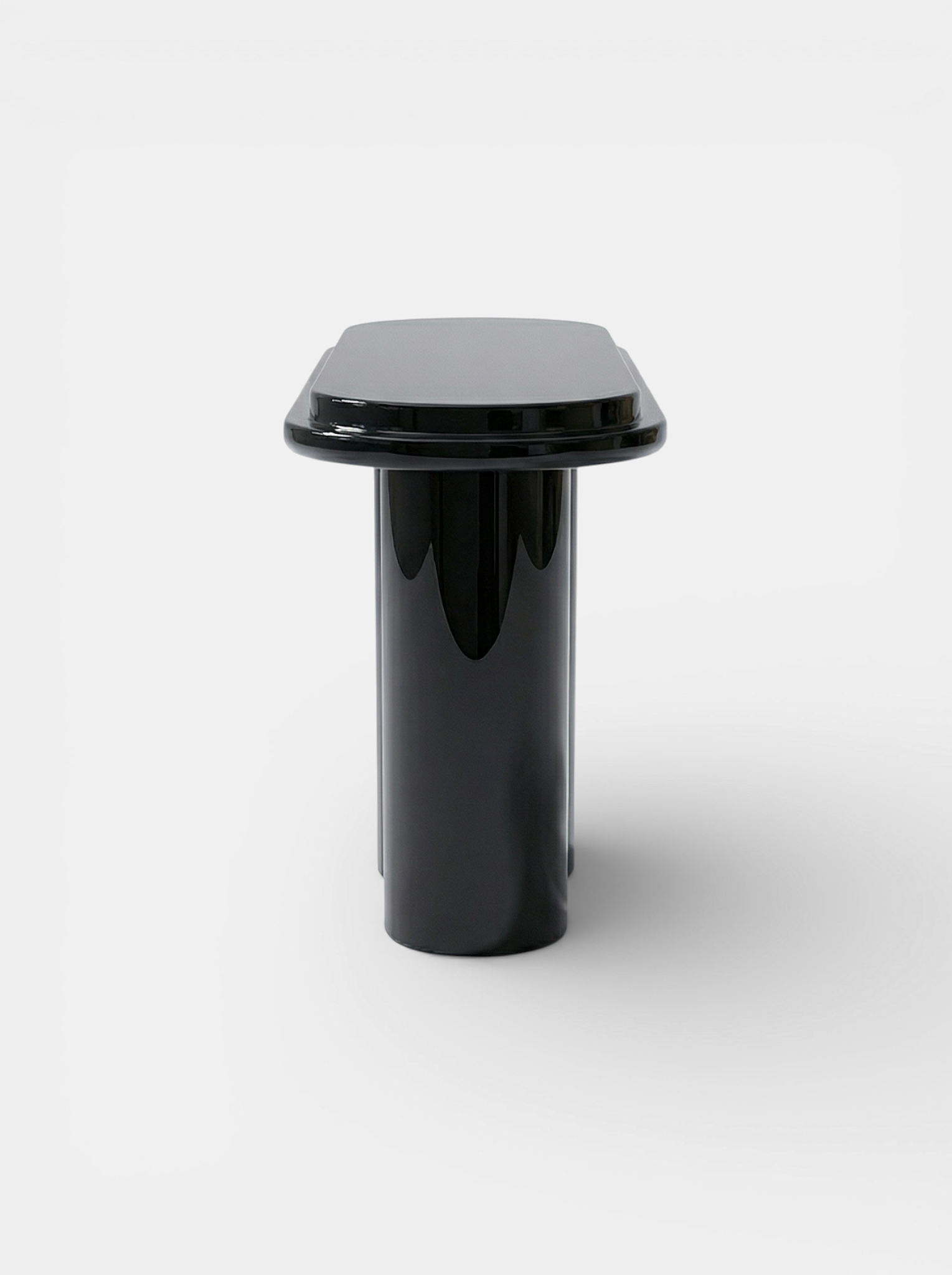 Detail view Ida black lacquered console - premium Italian furniture with modern minimalist design