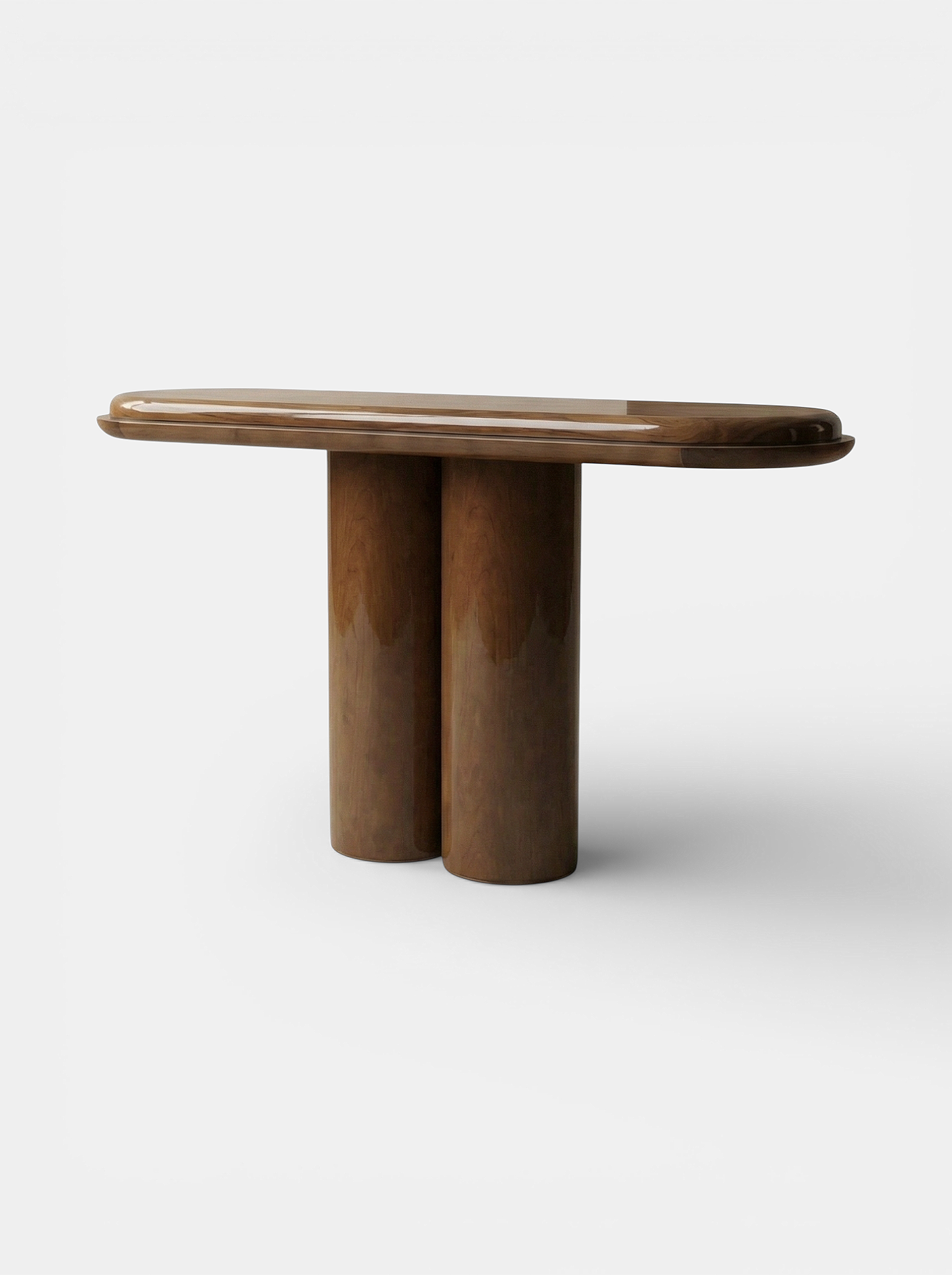 Italian Ida wooden console - luxury wood furniture with natural grain finish - main front view