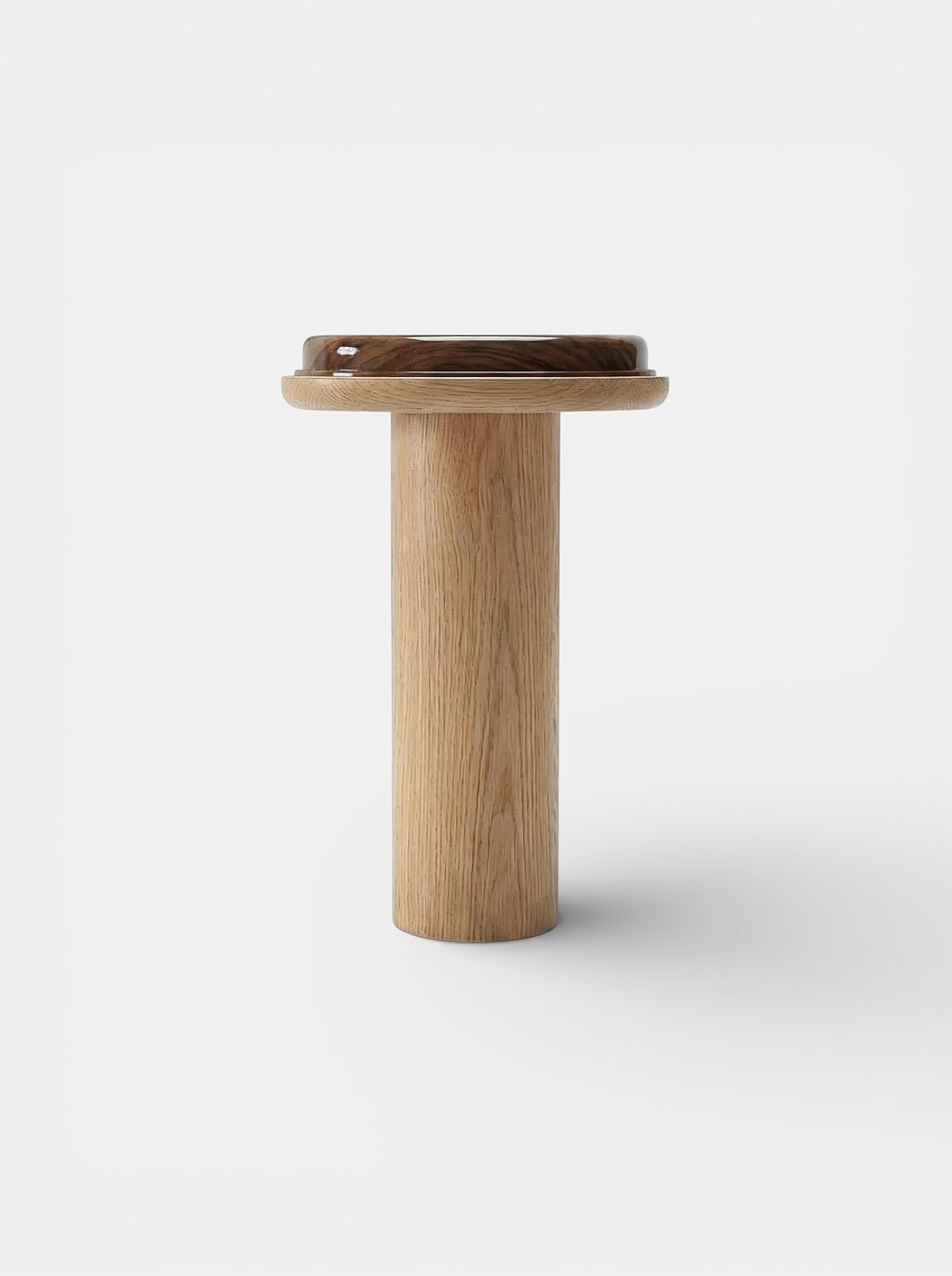 Ida oak and wooden console table - modern Italian design with warm wood tones - front perspective