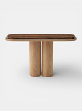 Luxury Ida console in oak and wood - Italian crafted furniture with natural grain finish - side view