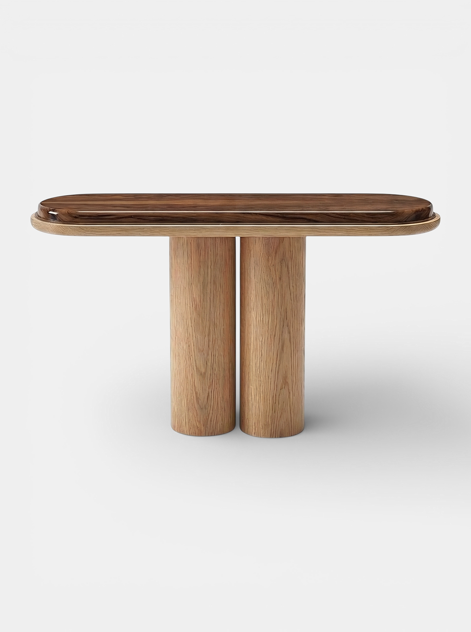 Luxury Ida console in oak and wood - Italian crafted furniture with natural grain finish - side view