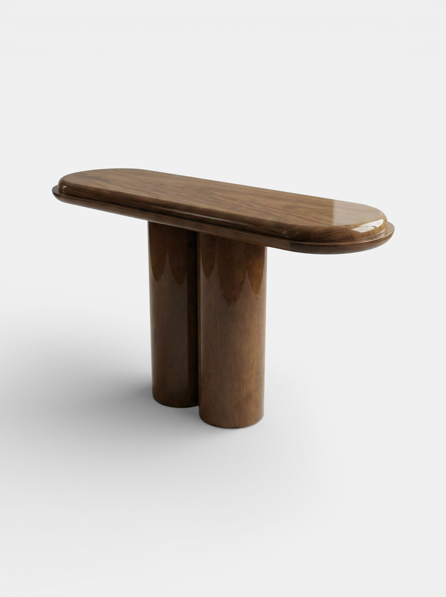 Luxury Ida wooden console - Italian crafted wood furniture with minimalist design - side angle