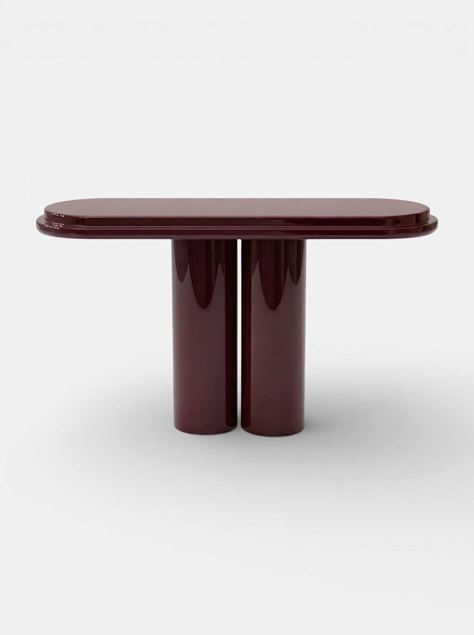 Ida bordeaux lacquered console rich burgundy finish - Italian luxury furniture contemporary design