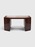 James desk in glossy wood with ivory onyx inlay top - Marbera